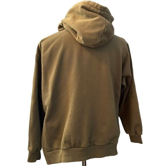 Everlane French Terry Oversized Hoodie S Green Crop Split Side Army Minimalist - Picture 7 of 10